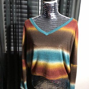 Ya Ya Club M Brown/Rust/Turquoise Oversized Top